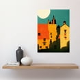 thumbnail image 2 of Paper Cut Dean Village Edinburgh in Vibrant Reds and Yellows Large Wall Art Poster Print Thick Paper 18X24 Inch, 2 of 5