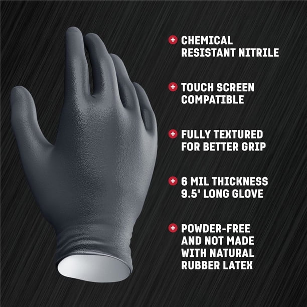 Venom Steel, Industrial Nitrile Gloves, 50 Count, Black, Heavy