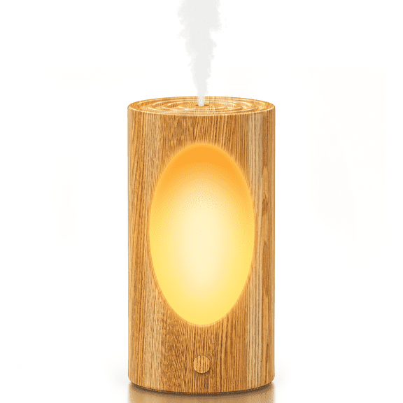 BCOOSS Humidifier for Room Home Quiet Ultrasonic Cool Mist Humidifier 3-IN-1 Essential Oil Diffuser for Plants,Light Wood Grain