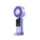 thumbnail image 2 of Ventilador de mano pequeño 100 Velocidad ajustable plegable Bajo ruido con pantalla LED Ventilador portátil para campamento de cocina Interior al aire violeta, 2 of 8