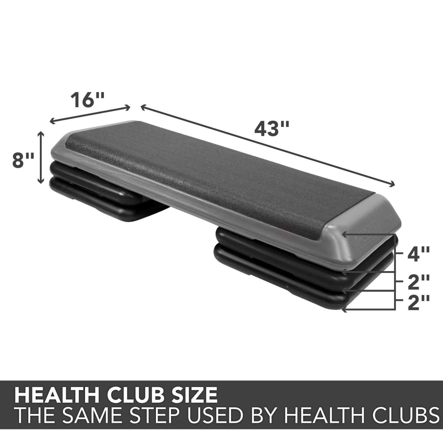Free Shipping The Step Freestyle Aerobic Platform Health Club Size Includes Full Size Platform 2 Freestyle Grey Risers and 2 Original Black Risers Walmart