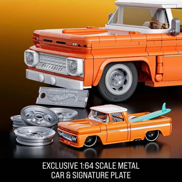 MATTEL BRICK SHOP Hot Wheels Custom 62 Chevy Pickup Building Toy