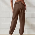 thumbnail image 4 of ZyeKqe Womens Cargo Pants Drawtring High Waisted Sweatpants Baggy Athletic Jogger with Pockets, 4 of 9