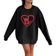 thumbnail image 2 of Gibobby Sudadera Mujer Moda Sudadera con capucha de manga larga con cuello redondo y camisa para correr con estampado de amor para parejas para mujer (Negro, M), 2 of 4