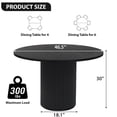 thumbnail image 3 of KithKasa 40'' Round Dining Table for 4, Circle Kitchen Dinner Table with Cylindrical Pedestal, Large Wood Dining Room Table,Black, 3 of 7