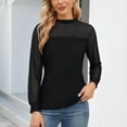 thumbnail image 1 of Sentmoon Blouses pour Femmes Chic Décontracté Hauts pour Femmes Chic Décontracté Mode Chandail à Col Rond de Printemps pour Femmes à Enfiler avec Strass Manches Longues Tendance pour l'Entraînement et le Gym L, 1 of 8