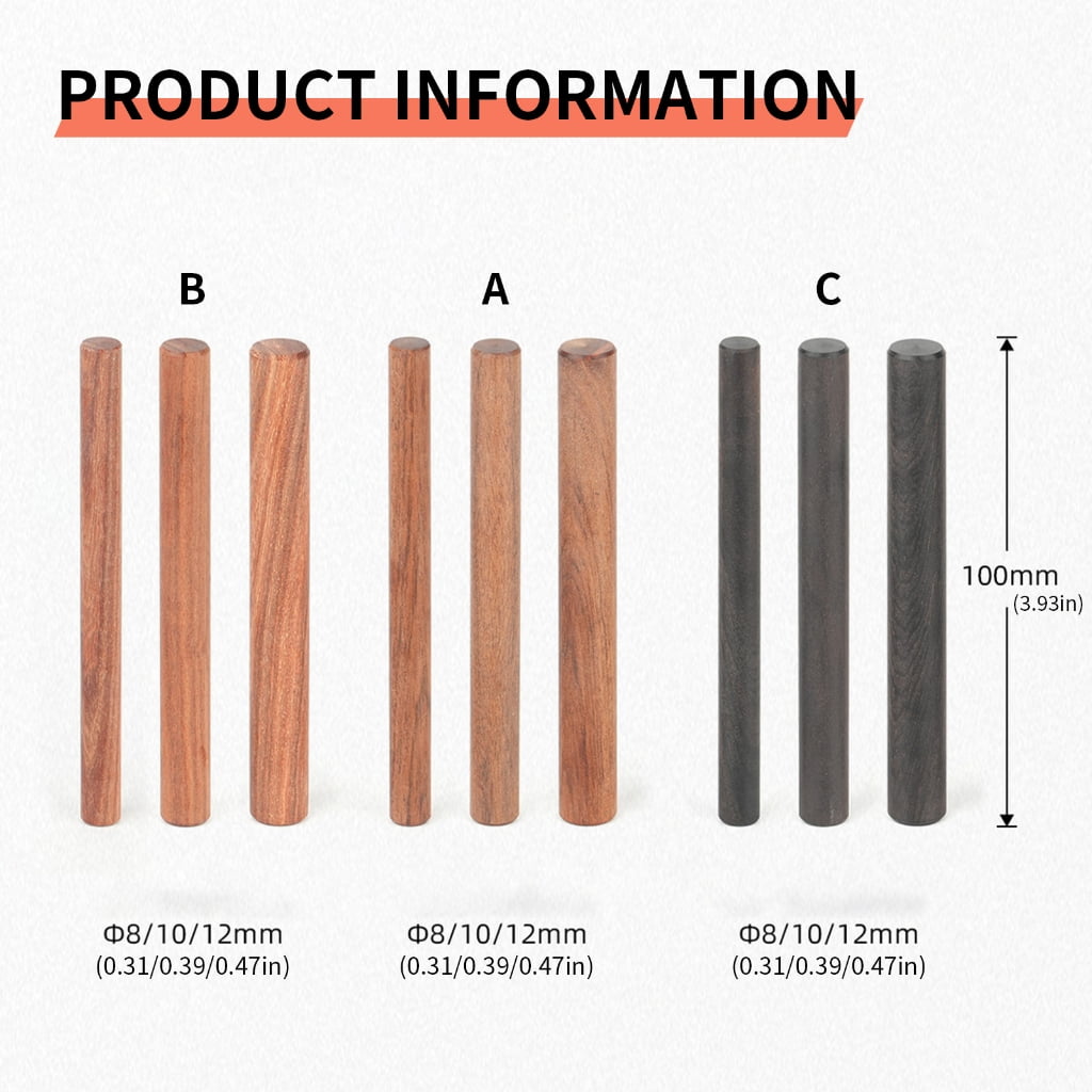 30Pcs Round Wood Stick Woodworking Dowel Craft Dowel Pins Rods 8/10/12mm Furniture Fitting Dowel Pin Easy to Use