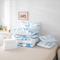 thumbnail image 6 of Feelyou Stars Bowknot Bedding Comforter Set 7 Pieces, White Blue Cartoon Full Bedding Set, 6 of 8