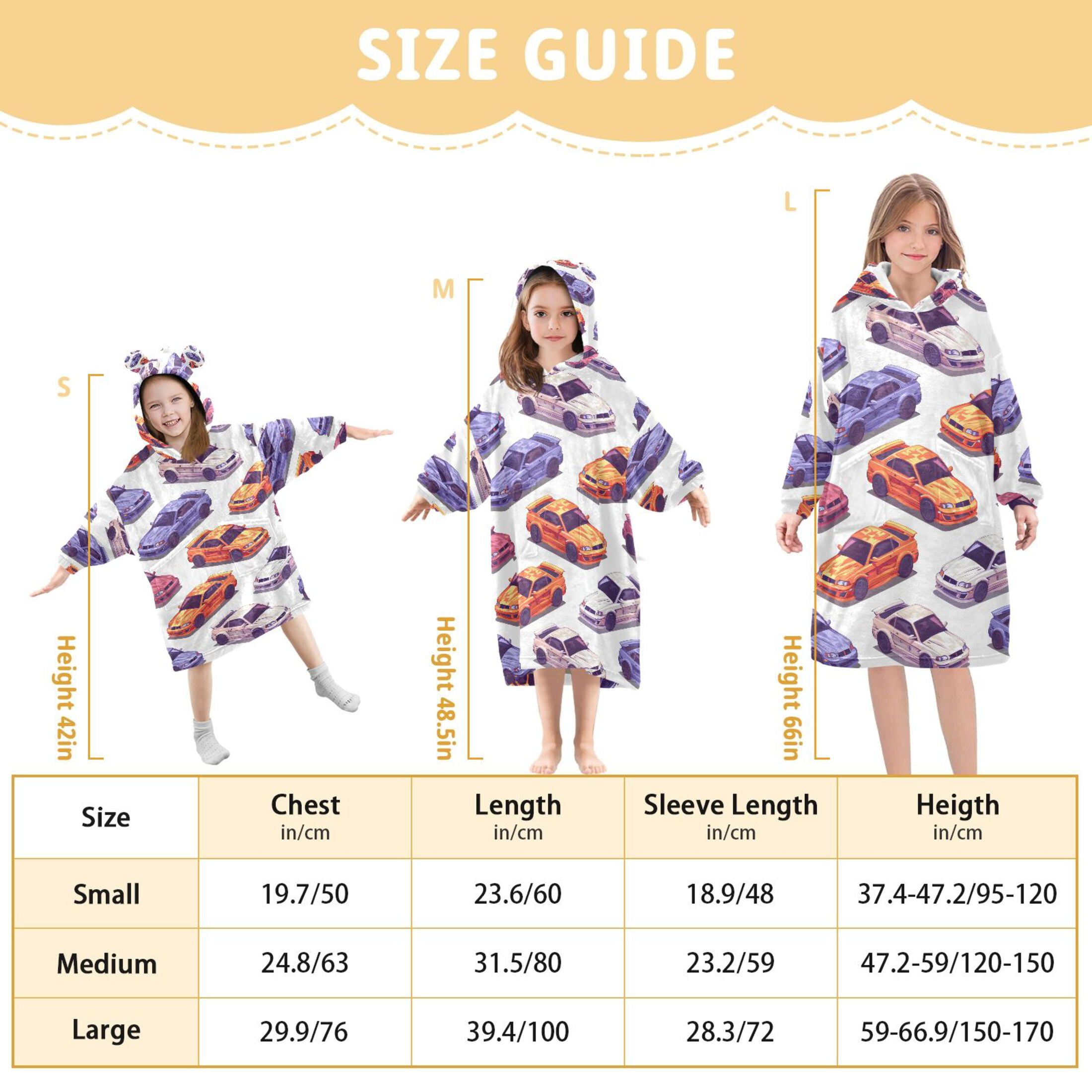 joogoo Blanket Hoodie for Cool Cars Oversize Sweatshirt 3-14 YR L