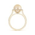 thumbnail image 2 of ANGARA Golden South Sea Cultured Pearl Halo Ring with Milgrain in 14K Yellow Gold for Women | June Birthstone, Birthday, Anniversary, Jewelry Gift for Women | Pearl Ring, 2 of 5