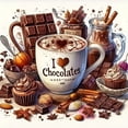 thumbnail image 1 of Colorful Coffee and Pastry Roses Canvas Rhinestone 5D DIY Diamond Embroidery Kits Art, 35*35 cm, frame not included., 1 of 5