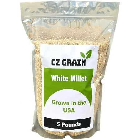 CZ Grain 5 Pounds Premium White Millet Proso Seeds - Bulk Seeds, Bird Feed, Wild Bird Food