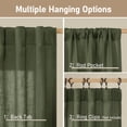 thumbnail image 2 of Cortinas LAMIT de lino, 86 x 76 cm, semitransparente, color verde oliva, 2 paneles, 2 of 9