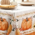 thumbnail image 7 of Fall Jacquard Rectangle Tablecloth, Thanksgiving Pumpkins Waterproof Table Cloth, Autumn Harvest Washable Table Cover for Holiday, Dining, Party Decor, 60 x 102 Inch, 7 of 7