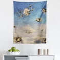 thumbnail image 1 of Airplane Tapestry, 3d Style Retro Biplanes Flying on the Sky Background with Grunge Effect, Fabric Wall Hanging Decor for Bedroom Living Room Dorm, 5 Sizes, Blue Tan and Cream, by Ambesonne, 1 of 1