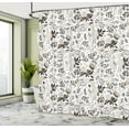 thumbnail image 4 of Ambesonne Floral Shower Curtain, Shabby Blooms Nature Print, 69"Wx70"L, Dark Tan, 4 of 4