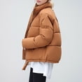thumbnail image 4 of Warm Women's Short Jacket With Stand Collar Thick And Cozy Winter Coat Loose Fit Bread Jacket For Cold Weather Petite for Women Womens Utility Jacket Hooded Women S Coats And Jacket Womens Utility, 4 of 5