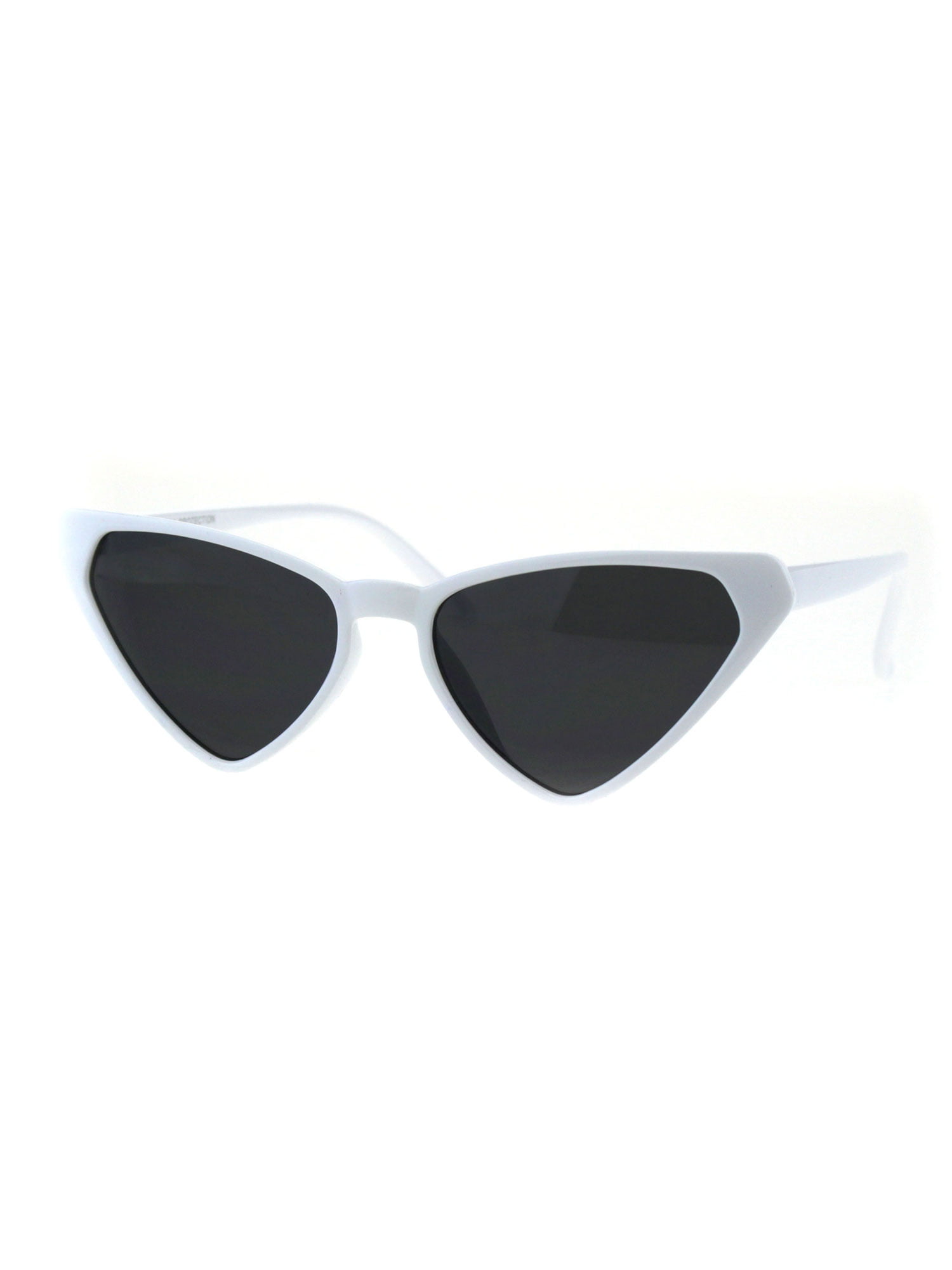 Womens Squared Triangle Cat Eye Thin Plastic Goth Retro Sunglasses 