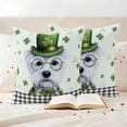 thumbnail image 3 of St. Patrick's Day Outdoor Waterproof Pillow Covers, Cute Puppy Lucky Shamrock Black Plaid Decorative Square Throw Pillowcase Sofa Cushion Sham for Patio/Couch/Chair, 26"x26" 2 Pack, 3 of 8