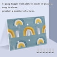 thumbnail image 3 of Yayeee Toggle Light Switch Wall Plate 2-Gang 4.56"x4.48" Decorative Outlet Cover, Light Blue Rainbow, 3 of 7