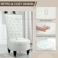thumbnail image 6 of AVAWING High Back Throne Royal Chair Set of 2, Upholstered Velvet Tufted Chair, White, 6 of 8