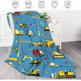 thumbnail image 3 of Construction Blankets for Boys Girls, Fuzzy Excavator Toddler Blankets for Boys Girls Teens Soft Truck Blanket Tractor Blanket Flannel Throw Blanket Birthday Children''s Day Gifts, 40\\, 3 of 6