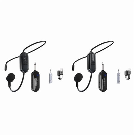 2X Professional Wireless Headset Microphone Transmitter Microfone for Voice Radio System Guitar Teaching Fitness Gaming