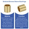thumbnail image 3 of Sleeve Bearings, 40mm Bore x 50mm OD x 45mm Length, Self-Lubricating Sintered Bronze Bushings, 3 of 5