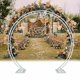 thumbnail image 1 of Soporte de fondo de globo de flores de cenador de jardín con marco de arco de boda de Metal redondo Xxl, 1 of 3