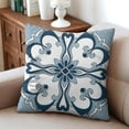 thumbnail image 4 of Blue Bohemian Flowers Pillow Covers Square Pillow Covers,Soft Pillow Cas Covers,linen Pillowcases Double-sided Printing for Sofa Couch Outdoor Decor,Pillowcases Set Of 2,18x18 Inches, 4 of 7