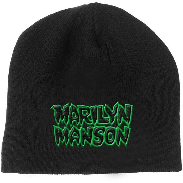 Marilyn Manson - Gorro Beanie Logotipo para Adultos Unisex (Negro)