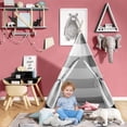 thumbnail image 1 of Senbabe Teepee Play Tent, Cotton Canvas Child Indian Teepee Tent with carrying Bag, Playhouse for Kids Indoors Outdoors, 1 of 4