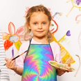 thumbnail image 2 of Colorful Tie Dye Mandala Pattern Kids Aprons for Girls and Boys,Adjustable Neck Strap Toddler Aprons for Kids Cooking Baking, 2 of 6