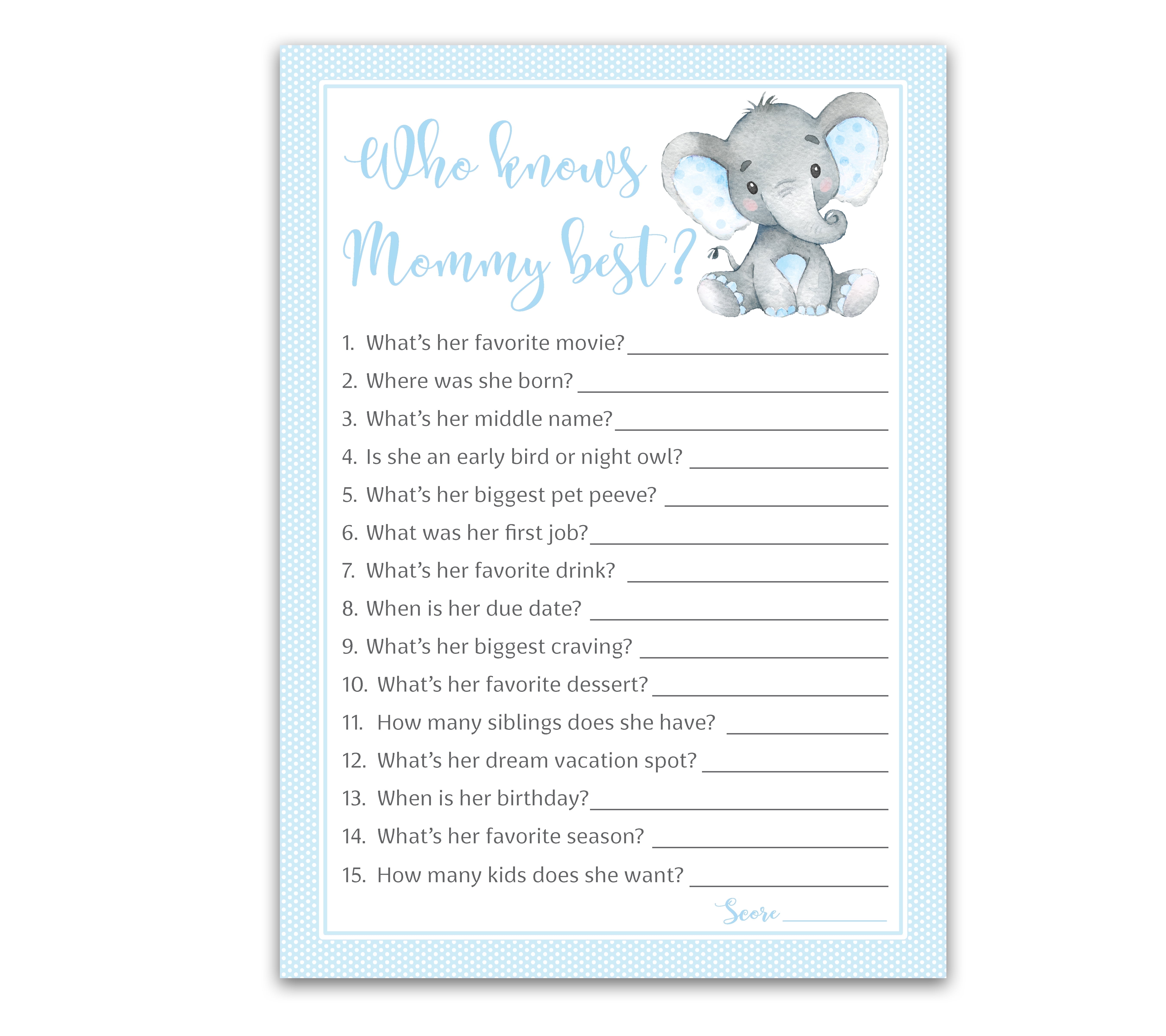 Purple Elephant Baby Shower Prediction & Advice Cards - Pack Of 25, 5x7", Premium Cardstock - View #6