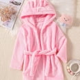 thumbnail image 2 of Diufon Unisex Baby Robe Toddler Boys Girls Long Sleeve Fleece Hooded Robes Fall Winter Soft Pajamas Bathrobe, 2 of 7