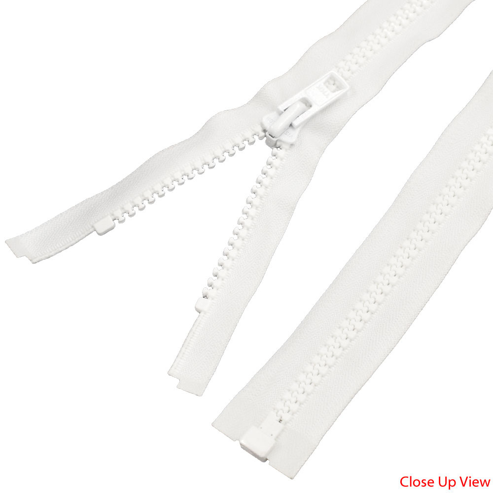 YKK Boat VISLON Zipper VFUVOL-107 | No. 10 White 72 Inch Double Pull