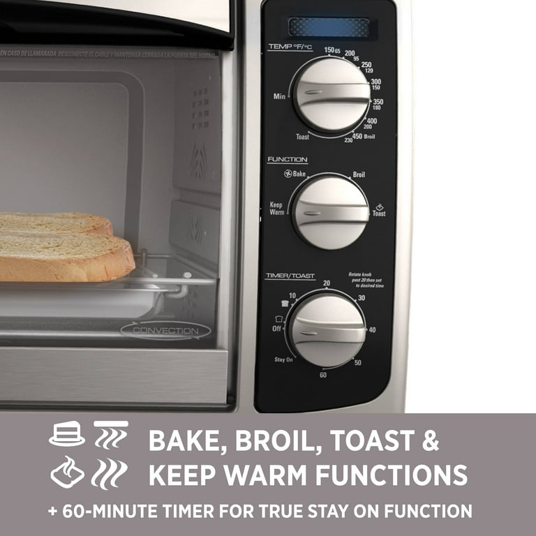 BLACK+DECKER 6-Slice Toaster Oven, Black/Silver, TO1675B 