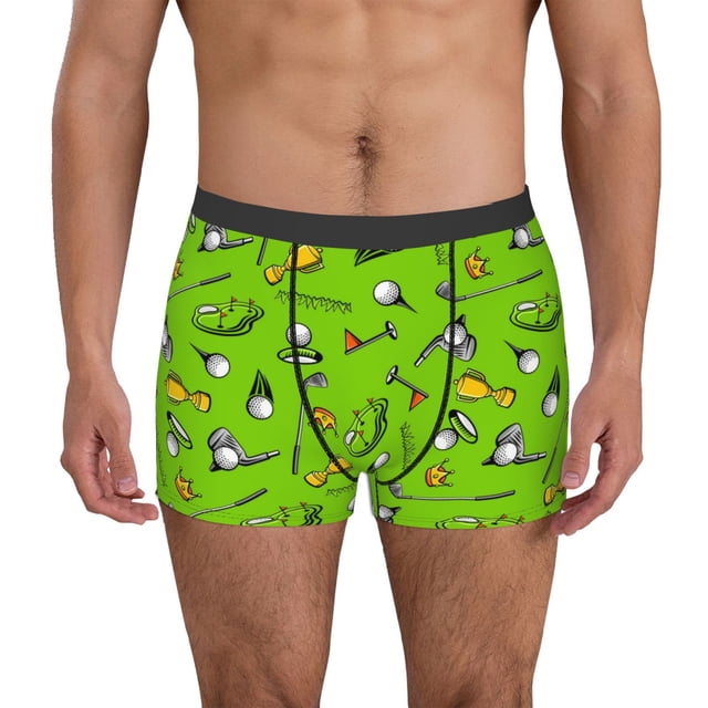 Balery Golf Sport Club Calzoncillos bóxer para hombre, ropa interior de algodón suave y transpirable con cinturilla de nailon-Small