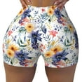 thumbnail image 2 of Haiem Lilies Flowers No Front Seam Biker Shorts for Women Yoga Workout Gym Bike Shorts with Tummy Control Moisture-Wicking-, 2 of 9