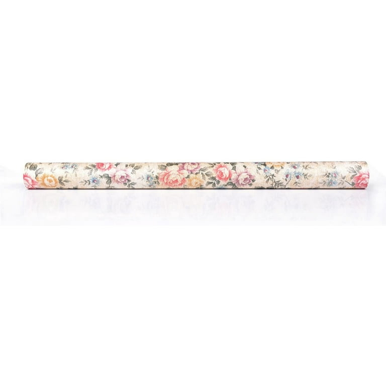 yazi Floral Contact Paper Shelf Liner self-Adhesive Decorate Drawer Contact  Paper Decorative,17x78 Inches,Vintage Peony