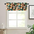 thumbnail image 4 of Mid Century Valance,Yellow Orange Grey Color Block Abstract Geometry Curtain Valance Rod Pocket, Modern Art Small Window Curtains for Kitchen Bedroom Living Room 1 Panels W54xL18in, 4 of 6