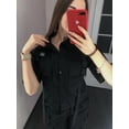 thumbnail image 3 of Conjunto de dos piezas de ropa de calle para estudiantes, pantalones Cargo rectos de cintura alta con cinta, camisa holgada de manga corta con lazo, primavera 2024, 3 of 5
