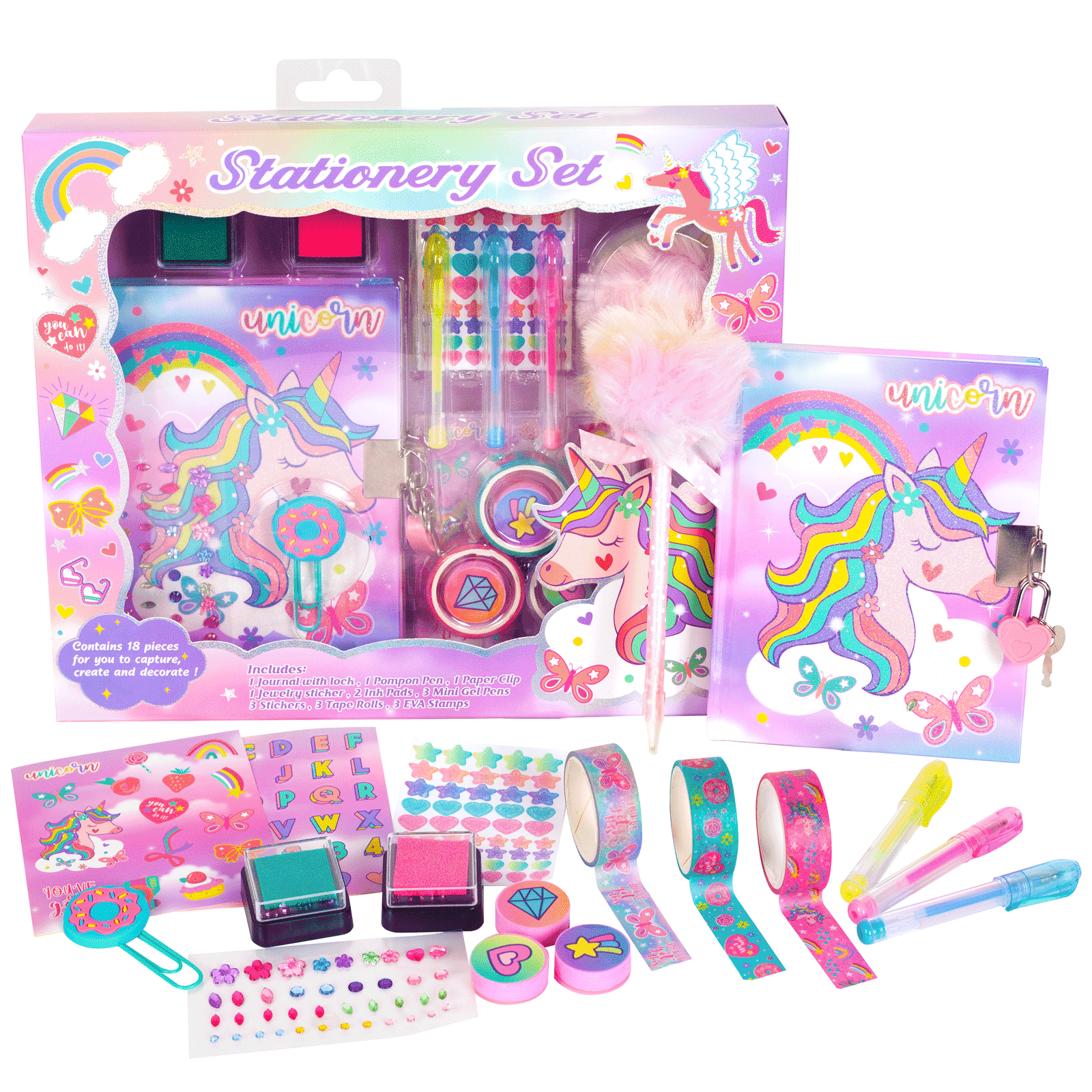小物 mermaid GirlZone Mermaid Stationary Set, 45-Piece Writing Kit, Great