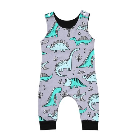 

Wayren USA Summer Newborn Kids Clothing Baby Boys Cartoon Dinosaur Sleeveless Romper Jumpsuit Bodysuit Tops Outfits Clothes 6-12 Months