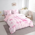 thumbnail image 3 of Castle Fairy Personalized Initial A Twin Bedding Sets,Pink Bow Bedding Comforter Set, 3 of 8