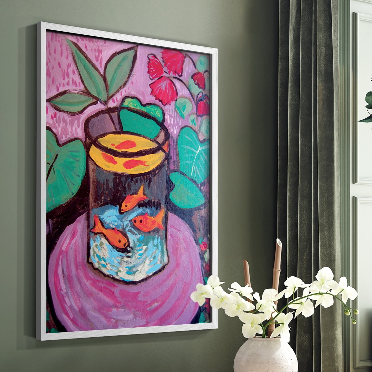 Matisse CXCVIII Framed Print in White Solid Wood 11 x 14 Framed Print