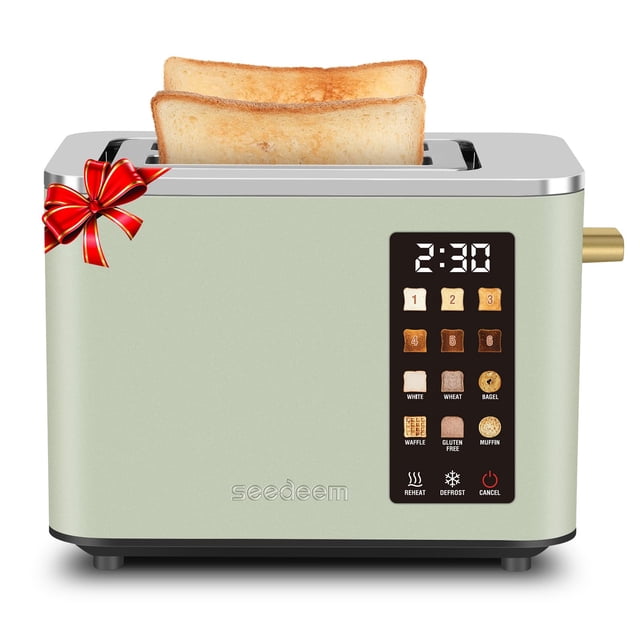Tostadora SEEDEEM para 2 rebanadas con control táctil 900W verde menta
