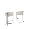 thumbnail image 3 of Cream Velvet Counterheight Chair (Single) with Silver Metal Chrome Base, 3 of 3