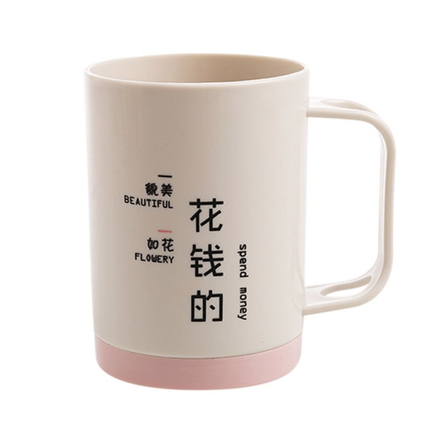 Ounissouiy Taza de para parejas con asa, tazas para cepillos de dientes, reutilizable, con contraste de colores, soporte de de plástico para Juegos de accesorios de baño rosa 1 Ounissouiy HA081628-02
