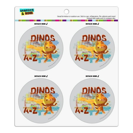 Refrigerator World Map Dinosaurs from A to Z Word Art Dinosaur Train Refrigerator Fridge Locker Vinyl Circle Magnet Set ()